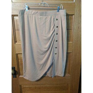 Serena Williams Tan Button Asymmetrical Skirt Size L Large Jersey Lined